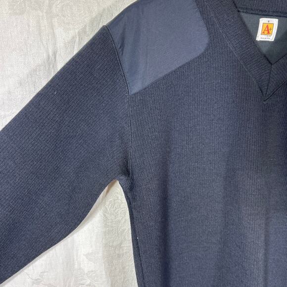 A+ by SAI Sweater Medium Black Hunting Padded Shoulders Elbows Ribbed Commando - Picture 6 of 14